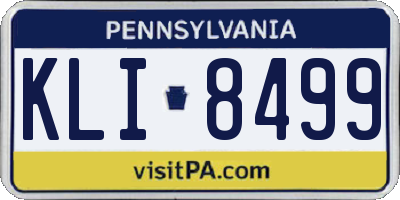 PA license plate KLI8499