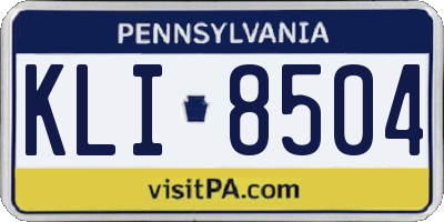 PA license plate KLI8504
