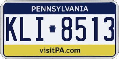 PA license plate KLI8513