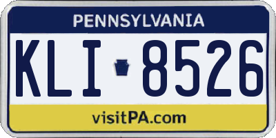 PA license plate KLI8526