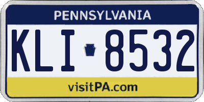 PA license plate KLI8532
