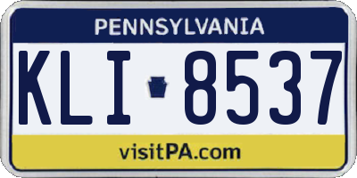 PA license plate KLI8537