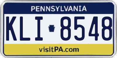 PA license plate KLI8548
