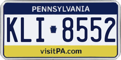 PA license plate KLI8552