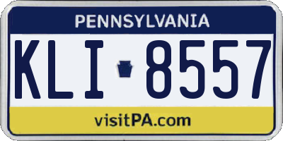 PA license plate KLI8557
