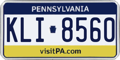 PA license plate KLI8560