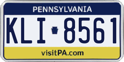 PA license plate KLI8561