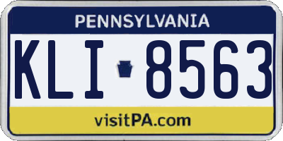 PA license plate KLI8563