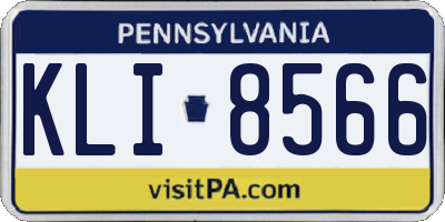 PA license plate KLI8566