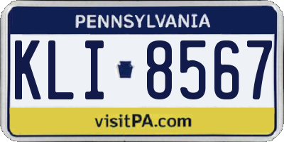 PA license plate KLI8567