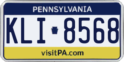 PA license plate KLI8568