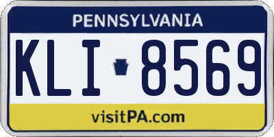 PA license plate KLI8569