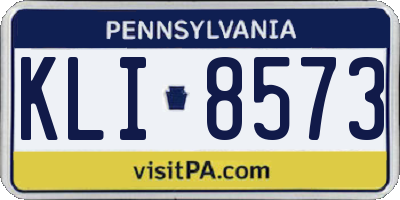 PA license plate KLI8573