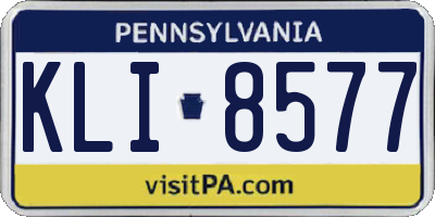 PA license plate KLI8577