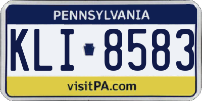 PA license plate KLI8583