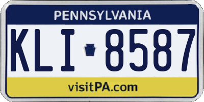 PA license plate KLI8587