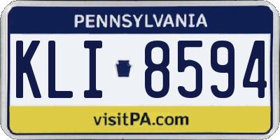 PA license plate KLI8594