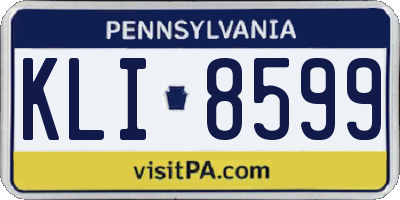 PA license plate KLI8599