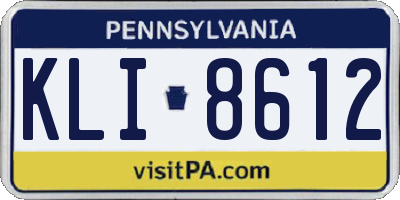 PA license plate KLI8612