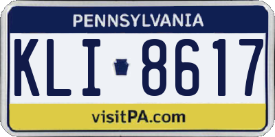 PA license plate KLI8617