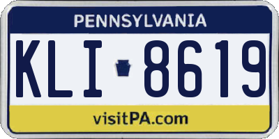 PA license plate KLI8619