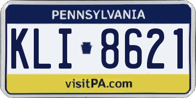 PA license plate KLI8621