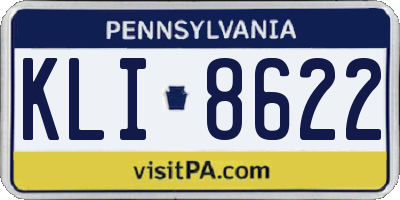 PA license plate KLI8622