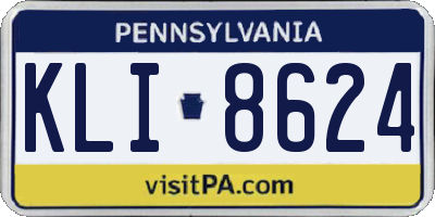PA license plate KLI8624