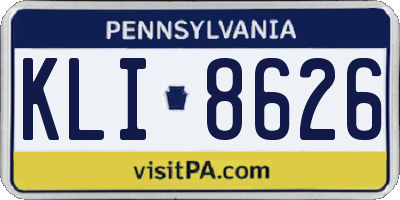 PA license plate KLI8626