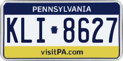 PA license plate KLI8627