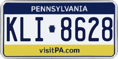 PA license plate KLI8628