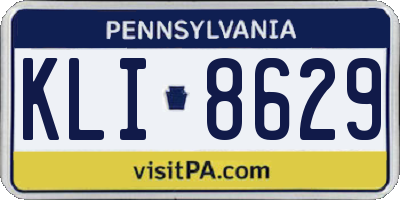 PA license plate KLI8629