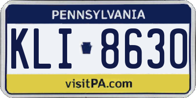 PA license plate KLI8630
