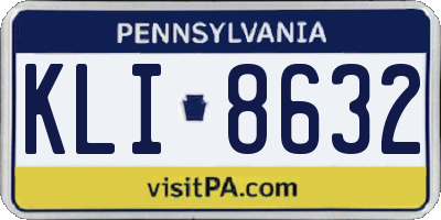 PA license plate KLI8632