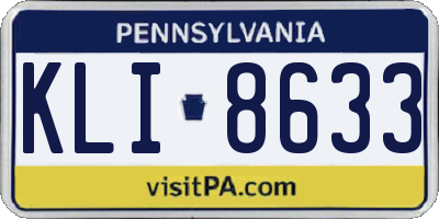 PA license plate KLI8633