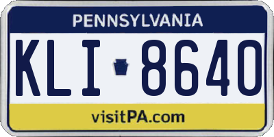 PA license plate KLI8640