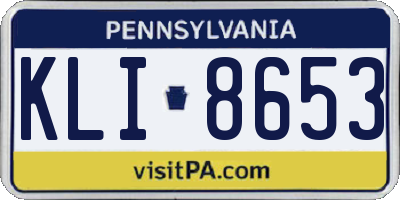 PA license plate KLI8653