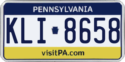 PA license plate KLI8658