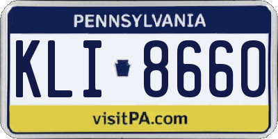 PA license plate KLI8660