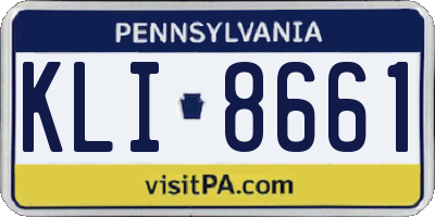 PA license plate KLI8661