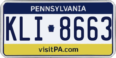 PA license plate KLI8663