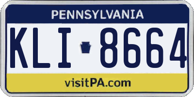 PA license plate KLI8664