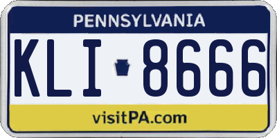 PA license plate KLI8666