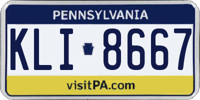 PA license plate KLI8667