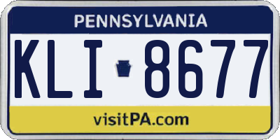 PA license plate KLI8677
