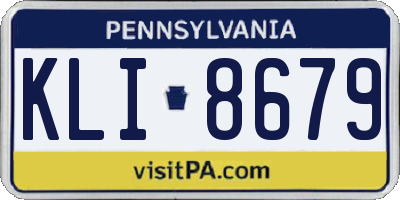 PA license plate KLI8679