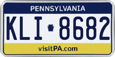 PA license plate KLI8682