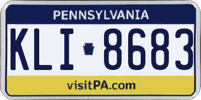 PA license plate KLI8683