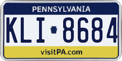 PA license plate KLI8684