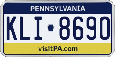 PA license plate KLI8690